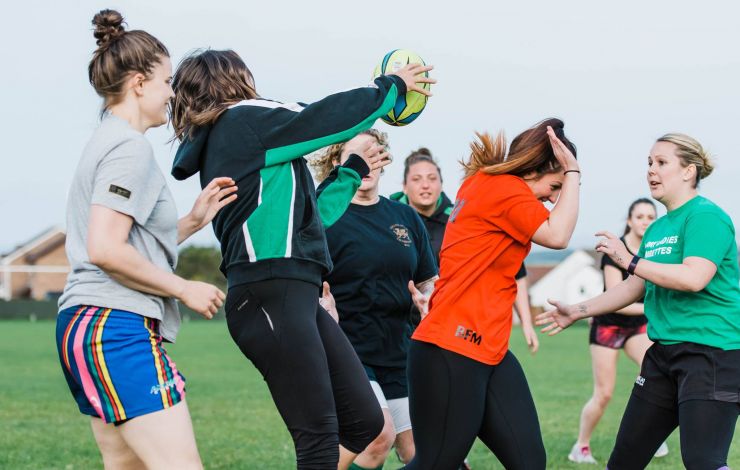 kevin moore photographer captures team members of the barry ladies rfc on the head