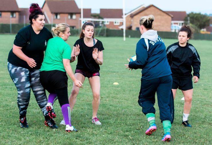kevin moore photographer captures team members of the barry ladies rfc practicing rugby