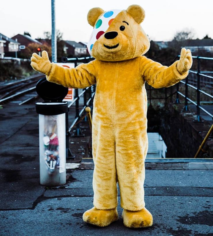 Pudsey Bear open arms.