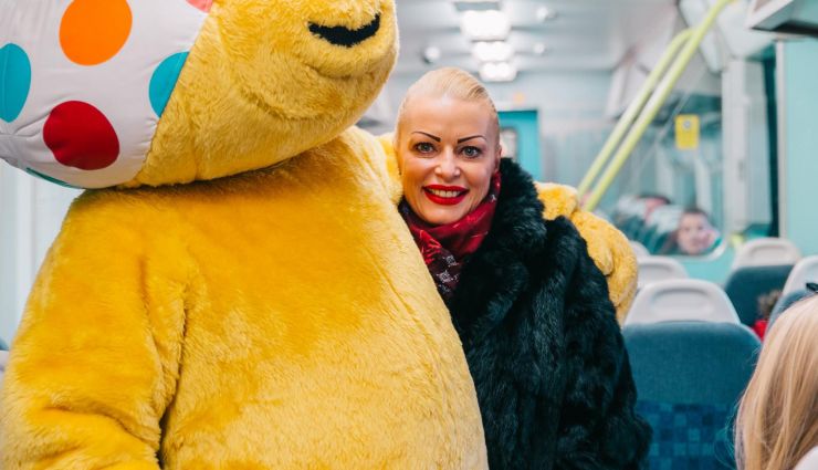 Pudsey with a lady.