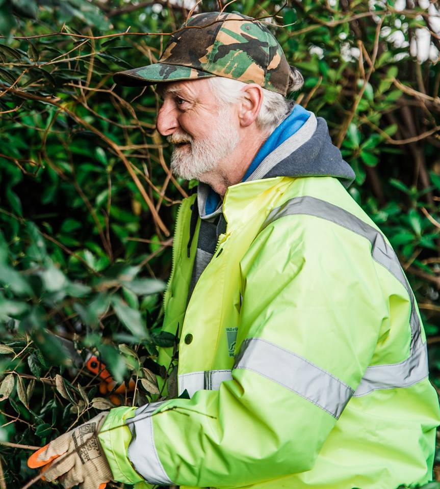 The happiness of Neil Gibbon doing the work.