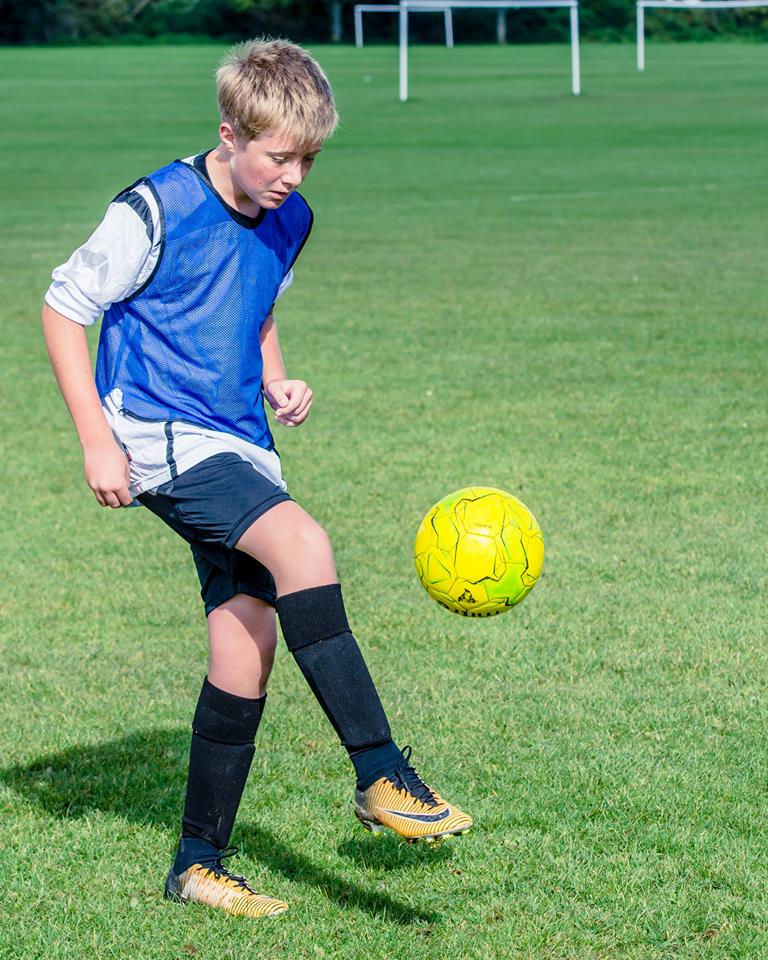 Player dominating the ball.