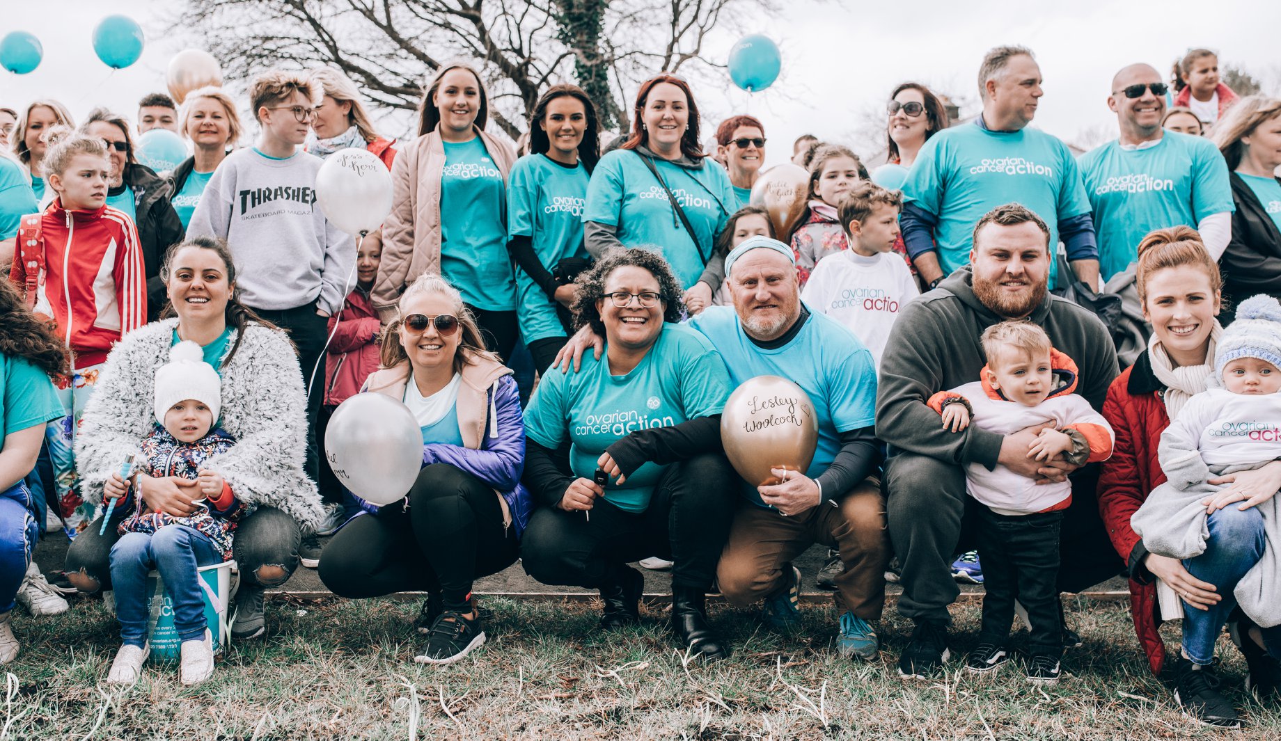 People of event and ballons.