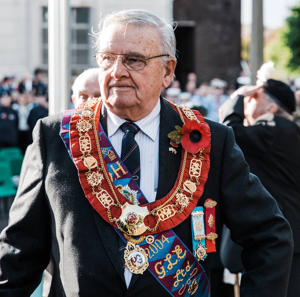 Man in memorial.