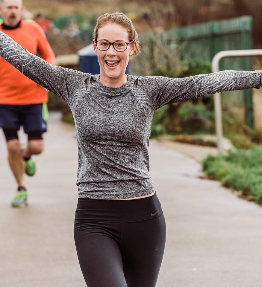 Lady running.