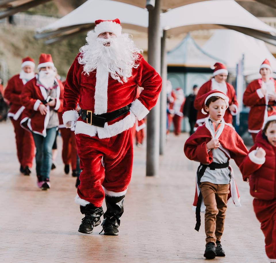 Santa Clauses arrived to the city.