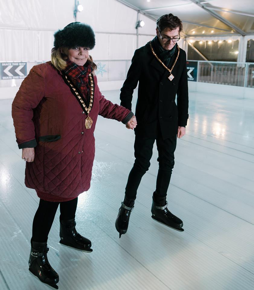 People doing ice skating.