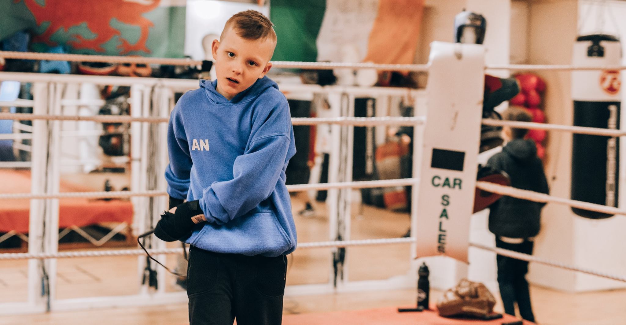 Child doing a demonstration.