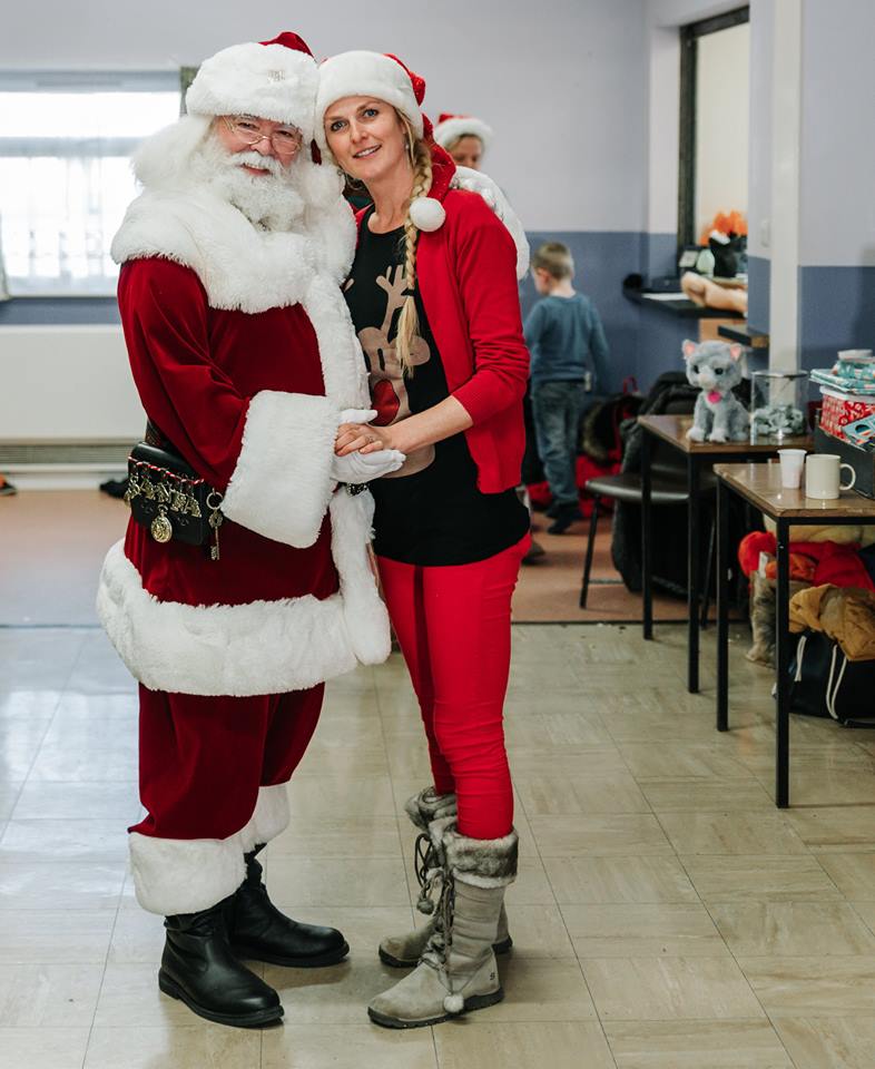 Lady and Santa Claus.